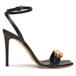 Sandały Elisabetta Franchi. Czarne sandały damskie Elisabetta Franchi, bez wzorów, bez obcasa, na szpilce. Za 1,569.00 zł.