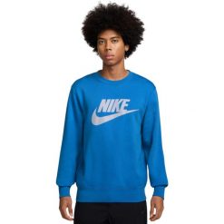 Bluza męska Nike Sportswear Club, niebieska. Niebieskie bluzy bez kaptura męskie Nike, m, z bawełny. Za 263.99 zł.