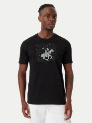 Beverly Hills Polo Club T-Shirt M1623-HR Czarny Regular Fit. Czarne koszulki polo męskie Beverly Hills Polo Club, m, bez wzorów, z bawełny, bez ramiączek. Za 151.99 zł.