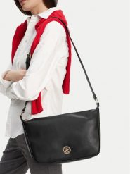 Beverly Hills Polo Club Torebka CEO-BHPC-L-001-08 Czarny. Czarne listonoszki damskie Beverly Hills Polo Club, bez wzorów, ze skóry, bez dodatków. Za 159.99 zł.