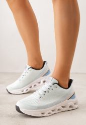 Niebieskie Buty Sportowe na Grubej Geometrycznej Podeszwie Alexusa. Niebieskie buty sportowe na co dzień damskie Born2be, bez wzorów, z dresówki. Za 119.99 zł.