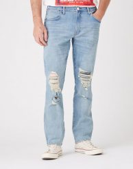 WRANGLER GREENSBORO MĘSKIE SPODNIE JEANSOWE INDIGO LEGENDS W15Q5966P 112145821. Niebieskie spodnie materiałowe męskie Wrangler, bez wzorów, z jeansu. Za 209.99 zł.