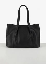Torba typu shopper ze skóry. Czarne shopper bag damskie bonprix, bez wzorów, ze skóry, bez dodatków. Za 239.99 zł.