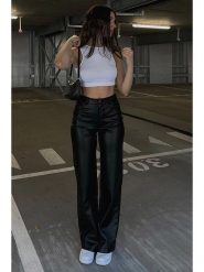 Trendyol Spodnie w kolorze czarnym rozmiar: XL. Czarne spodnie materiałowe damskie Trendyol, bez wzorów, z materiału, klasyczne, z podwyższonym stanem. Za 143.99 zł.