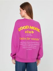 Bluza z haftem - fioletowy. Fioletowe bluzy bez kaptura damskie Sinsay, l. W wyprzedaży za 49.99 zł.