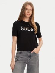 Guess Sweter W5YR25 Z2NQ2 Czarny. Czarne swetry klasyczne damskie Guess, s, bez kołnierzyka. Za 249.99 zł.