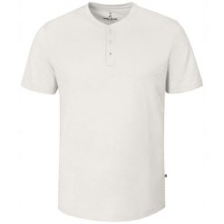 Biały Męski T-Shirt, Dekolt z Guzikami - Pako Jeans. Białe t-shirty męskie Pako Jeans, l, bez wzorów, z bawełny, bez kołnierzyka. Za 89.00 zł.