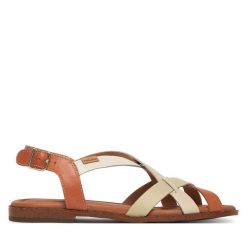 Sandały Pikolinos. Brązowe sandały damskie Pikolinos, bez wzorów, bez obcasa, na płaskiej podeszwie. Za 449.99 zł.