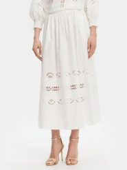 Liu Jo Spódnica midi WA5258 T4853 Biały Regular Fit. Białe spódniczki damskie Liu Jo, bez wzorów, z bawełny, midi. Za 639.99 zł.
