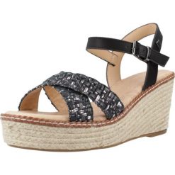 Sandały MTNG 51046M Czarny. Czarne sandały damskie MTNG, bez wzorów, z syntetyku, bez obcasa. Za 152.99 zł.