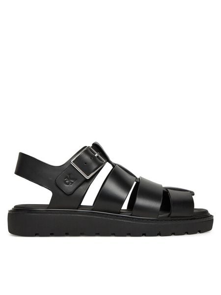 Calvin Klein Jeans Sandały Sq Molded Sdl Fisherman Mg Wn YW0YW01700 Czarny. Czarne sandały damskie Calvin Klein Jeans, bez wzorów, z jeansu, bez obcasa, na płaskiej podeszwie. Za 269.99 zł.