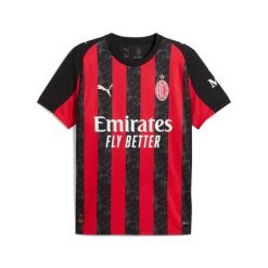 Koszulka domowa AC Milan 2025/26. Czerwone t-shirty sportowe męskie Puma, bez ramiączek, do piłki nożnej. Za 429.99 zł.