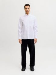 Jack & Jones Koszula - Regular fit - w kolorze białym rozmiar: M. Białe koszule męskie Jack & Jones, m, bez wzorów, z bawełny, bez kołnierzyka, bez ramiączek. Za 134.95 zł.