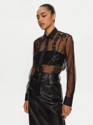 PINKO Koszula 103474 A1UW Czarny Regular Fit. Czarne koszule damskie Pinko, bez wzorów, z syntetyku, bez kołnierzyka, bez ramiączek. Za 1,219.00 zł.