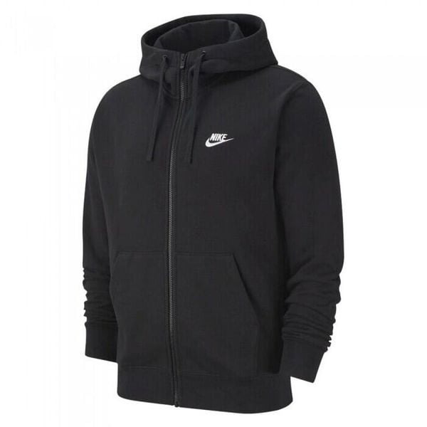 Bluza sportowa męska Nike Sportswear Club. Czarne bluzy sportowe męskie Nike, bez wzorów, z bawełny, sportowe, bez kołnierzyka, bez ramiączek. Za 508.00 zł.