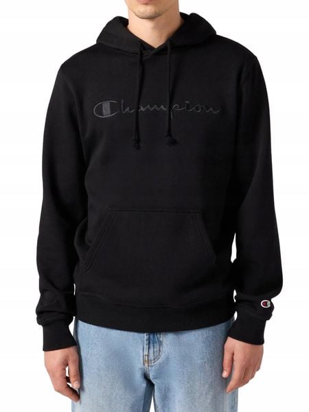 Bluza męska Champion Hooded Sweatshirt czarna 220271 KK001. Czarne bluzy z kapturem męskie CHAMPION, l, z bawełny. Za 203.99 zł.