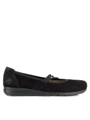 Rieker Baleriny L9369-00 Czarny. Czarne baleriny damskie Rieker, bez wzorów, z nubiku, bez obcasa. Za 209.99 zł.