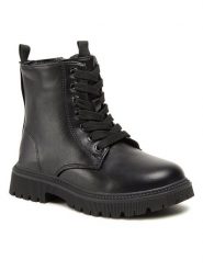 Nelli Blu Trapery CM220117-10 Czarny. Czarne kozaki dziewczęce Nelli Blu, bez wzorów, ze skóry, bez obcasa. Za 139.99 zł.