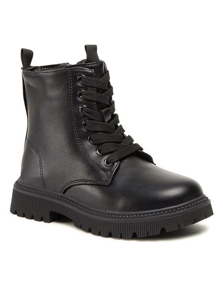 Nelli Blu Trapery CM220117-10 Czarny. Czarne kozaki dziewczęce Nelli Blu, bez wzorów, ze skóry, bez obcasa. Za 139.99 zł.