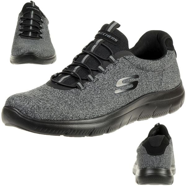 Buty sportowe Sneakersy męskie, Summits - Forton. Czarne obuwie do biegania damskie Skechers. Za 199.99 zł.