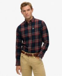 Superdry Koszula Lumberjack z długim rękawem z bawełny - Michigan Check Navy. Niebieskie koszule damskie Superdry., l, z aplikacjami, z bawełny, bez kołnierzyka, bez ramiączek. Za 374.70 zł.