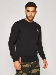 Alpha Industries Bluza Basic 188307 Czarny Regular Fit. Czarne bluzy bez kaptura męskie Alpha Industries, m, z bawełny. Za 169.99 zł.