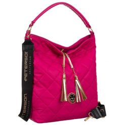 Shopperka różowa Peterson [DH] PTN 17001. Czerwone shopper bag damskie Peterson, z aplikacjami, ze skóry ekologicznej, duże, bez dodatków. Za 234.00 zł.