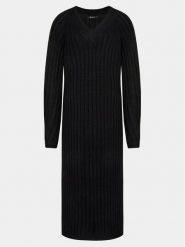 Gina Tricot Sukienka dzianinowa 20233 Czarny Regular Fit. Czarne sukienki damskie Gina Tricot, m, bez wzorów, z dzianiny, bez kołnierzyka, bez ramiączek. Za 279.99 zł.