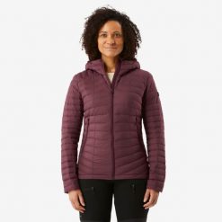 Second Life - Kurtka trekkingowa damska puchowa Forclaz MT100 - 5°C. Fioletowe kurtki damskie SIMOND, na lato, l, z kapturem. Za 119.99 zł.