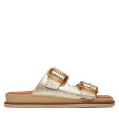 Klapki Tamaris. Żółte klapki damskie Tamaris, bez wzorów, bez obcasa. Za 229.99 zł.