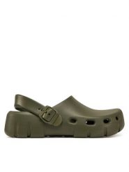 Birkenstock Klapki Birki-Flow EVA 1028741 Khaki. Brązowe klapki damskie Birkenstock, bez wzorów, z tworzywa sztucznego, bez obcasa. Za 249.99 zł.