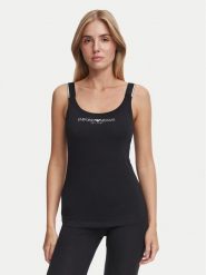 Emporio Armani Underwear Top EW004627 AF27298 UC001 Czarny Slim Fit. Czarne topy damskie Emporio Armani Underwear, l, bez wzorów, z bawełny, bez kołnierzyka. Za 219.99 zł.