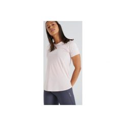 Koszulka krótki rękaw fitness kardio 500 damska. Czerwone bluzki sportowe damskie DOMYOS, bez wzorów, z elastanu, bez kołnierzyka. Za 39.99 zł.