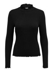 JDY Koszulka "Fransiska" w kolorze czarnym rozmiar: L. Czarne t-shirty damskie JDY, l, bez wzorów, prążkowane, bez kołnierzyka. Za 50.45 zł.