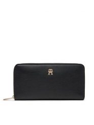 Tommy Hilfiger Portfel Th Icon Lrg Za AW0AW17744 Czarny. Czarne portfele damskie Tommy Hilfiger, bez wzorów, ze skóry. Za 229.99 zł.