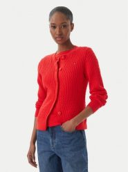 Tommy Hilfiger Kardigan WW0WW43329 Czerwony Regular Fit. Czerwone kardigany damskie Tommy Hilfiger, m, bez wzorów, z bawełny. Za 649.99 zł.