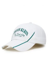 Calvin Klein Czapka z daszkiem LV04F5063G Biały. Białe czapki z daszkiem damskie CALVIN KLEIN, bez wzorów, z bawełny. Za 144.99 zł.
