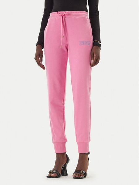 Versace Jeans Couture Spodnie dresowe 80HAAT01 CF01T Różowy Regular Fit. Czerwone jeansy damskie Versace Jeans Couture, l, bez wzorów, z bawełny. Za 899.99 zł.