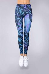 Legginsy sportowe damskie DEEP TRIP Wave. Niebieskie legginsy damskie DEEP TRIP, l, bez wzorów, z elastanu, na fitness i siłownię. Za 179.00 zł.
