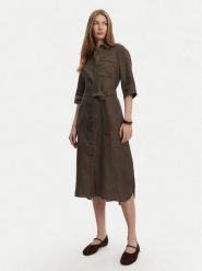 Max Mara Sukienka koszulowa Salute 2516221028 Zielony Regular Fit. Zielone sukienki damskie Max Mara, bez wzorów, ze lnu, bez kołnierzyka, bez ramiączek, koszulowe. Za 1,125.19 zł.