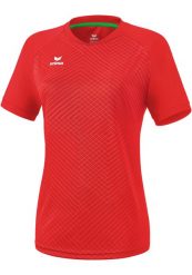 Damska koszulka Madryt Erima czerwona. Czerwone bluzki sportowe damskie Erima, s, z materiału, bez kołnierzyka, bez ramiączek. Za 227.99 zł.