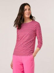 Gerry Weber Koszulka w kolorze biało-jasnoróżowo-czerwonym rozmiar: 46. Białe bluzki damskie Gerry Weber, bez wzorów, z bawełny, bez kołnierzyka, bez ramiączek. Za 127.35 zł.