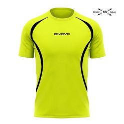 Unisex Koszulka Biegowa Givova Fluo Żółto-Czarna. Czarne t-shirty damskie Givova, bez wzorów, z elastanu, bez kołnierzyka. Za 82.19 zł.