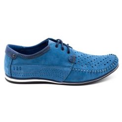 KOMODO Buty męskie mokasyny 875 lato niebieskie. Niebieskie mokasyny męskie na lato, ze skóry. Za 377.80 zł.