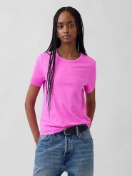 GAP Koszulka w kolorze różowym rozmiar: M. Różowe bluzki damskie GAP, m, bez wzorów, z bawełny, bez kołnierzyka, bez ramiączek. Za 88.02 zł.