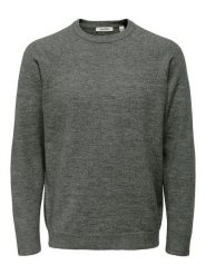 ONLY & SONS Sweter "Thomas" w kolorze szarym rozmiar: S. Szare swetry męskie Only & Sons, s, bez wzorów, bez kołnierzyka. Za 92.21 zł.