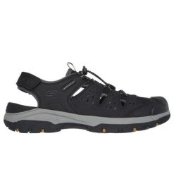 Sandały Skechers Menard M 205113 Blk czarne. Czarne sandały męskie z syntetyku, bez zapięcia. Za 531.42 zł.