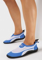 Niebiesko-Białe Buty Sportowe do Wody ze Ściągaczem i Elastyczną Podeszwą Indal. Niebieskie buty sportowe na co dzień damskie Born2be, bez wzorów, żeglarskie. Za 29.99 zł.