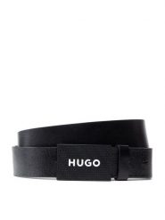 Hugo Pasek Męski Gilao 50480856 Czarny. Czarne paski męskie Hugo, bez wzorów, ze skóry. Za 399.99 zł.