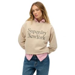 Bluza damska Superdry Brand Mark. Szare bluzy bez kaptura damskie Superdry., m, prążkowane. Za 318.95 zł.